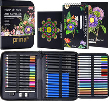 81 Drawing Set Sketching Kit, Pro Sketch Pencils Art Supplies with Rainbow, Colo
