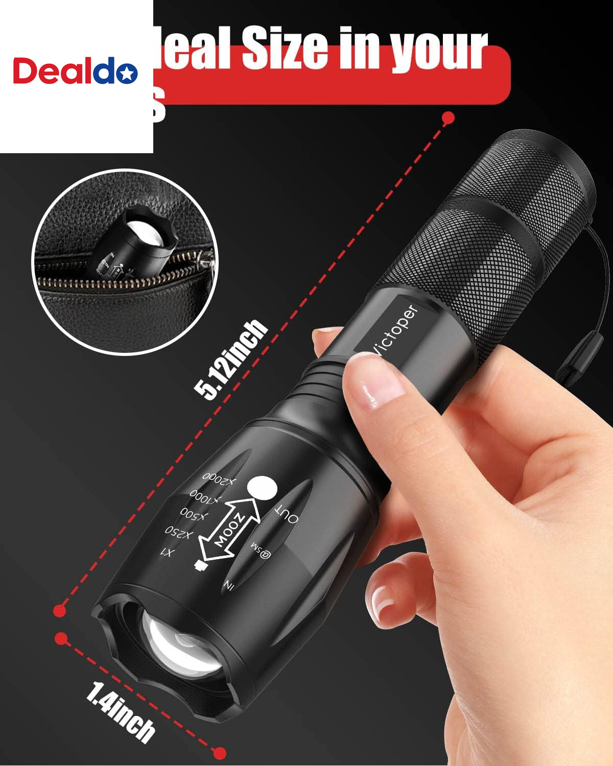 LED Flashlight 2 Pack, Bright Tactical Torch High Lumens with 5 Modes, Waterproo