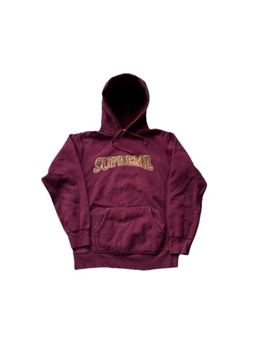 Pull à capuche bordeaux arc métallisé suprême taille L