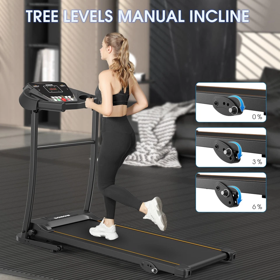 Treadmill with Manual Incline, 3.0HP Foldable Treadmill for Home Small Space - Image 3 of 4