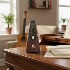 Mechanical Metronome with Accent Bell Accurate Beat Multiple Modes Wood Grain US