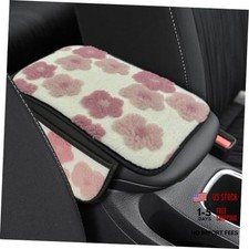 Car Center Console Cover, Soft Fluffy Car Armrest Seat Box Cushion Pad Pink