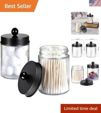Apothecary Jars Bathroom Storage Organizer - Cute Qtip Dispenser Holder Vanit...