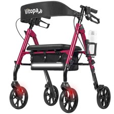 Vitopa Walkers For Seniors Seat W20S, Ultra-Stable Foldable Rollator W20S-BR