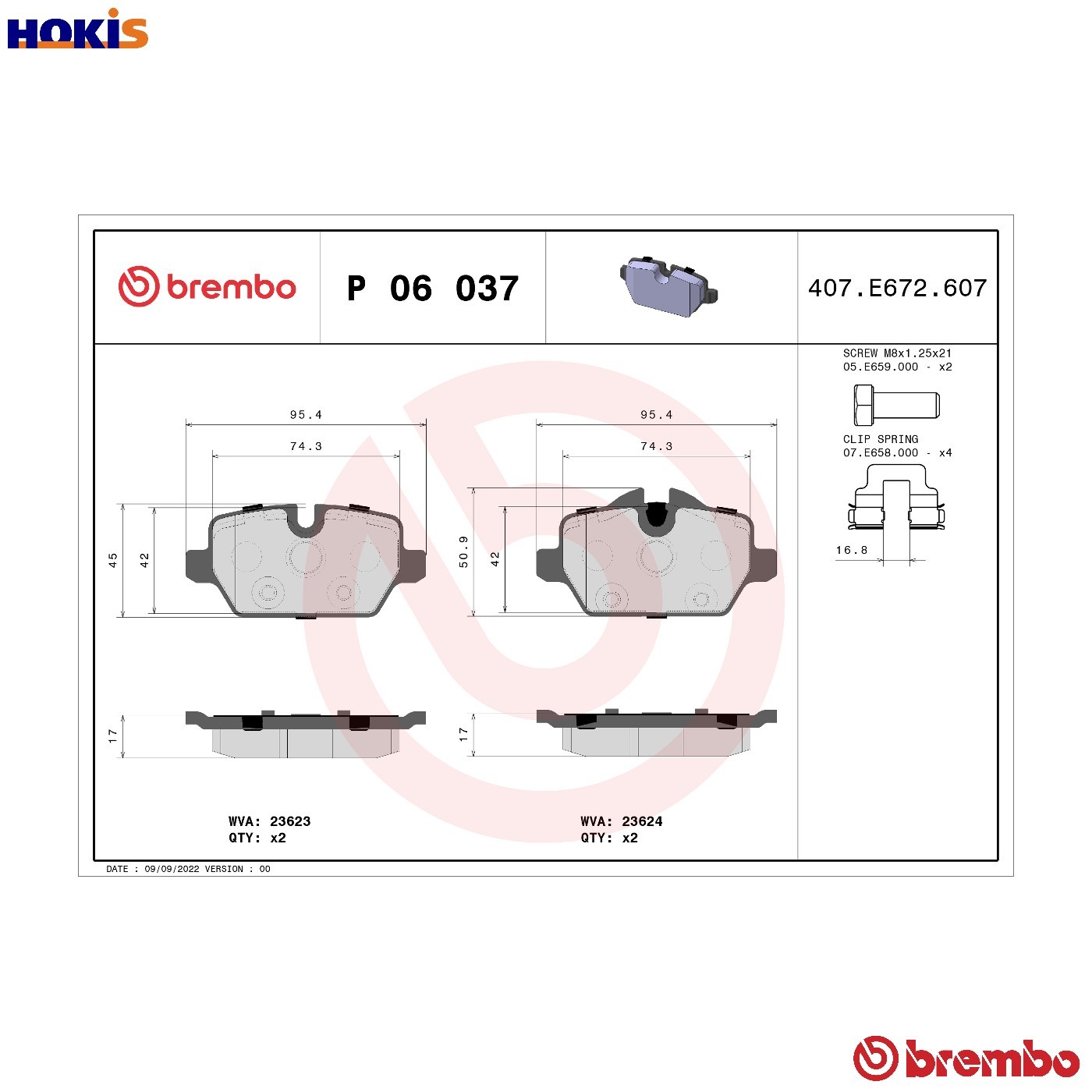 4x ✅Fits BREMBO P 06 037X Brake Pad Set, disc brake Xtra P 06 037X R ⭐UK Seller⭐ - Image 30