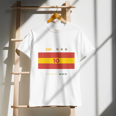 Custom Number SPAIN Football T-Shirt Jersey 