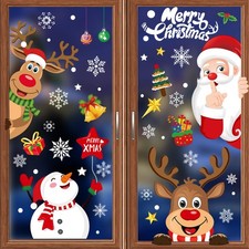 Christmas Window Clings 256pcs, Decals Reusable 30 20cm, Multicolor