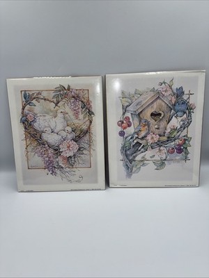 90s Cottagecore Romantic Bird Doves Art Prints Decor Floral Traditional Country