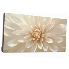 Large Floral Canvas Wall Art for Living Room Modern White 20L" x 40W" white