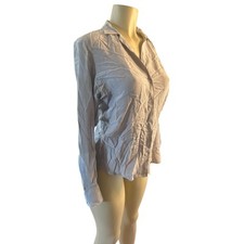 Women S Equipment Femme 100 Silk Beige Button Blouse Shirt Top Slim Signature