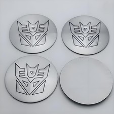 4x Silver 56mm Transformers Decepticons Car Wheel Center Hub Cap Emblem Stickers