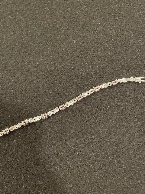 粉色碧玺手链纯银 7 — 第 4/4 张图片