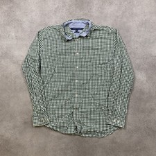 Tommy Hilfiger Shirt Mens Medium Long Sleeve Gingham Check Button Down, Green