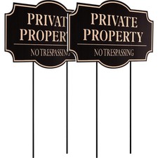 Sawysine 2 Pcs Corrugated Plastic No 11.8 x 6.7 inches, Brown Text