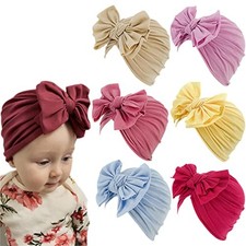 Baby Girl Toddlers Breathable Cotton Hat Newborn Knotted Hat Multicolored-12