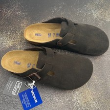 Birkenstock Boston Mocha Suede Leather Soft Footbed Clogs Women's shoes 36-45