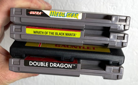 4 NES Metal Gear Double Dragon Gauntlet Wrath of the Black Manta Nice Condition