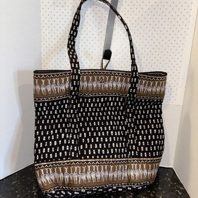 Vera Bradley Zebra Safari Bucket Shoulder Tote Handbag Purse Pocketbook 7 Pocket