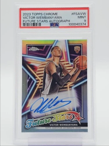 VICTOR WEMBANYAMA 2023-24 TOPPS CHROME FUTURE STARS ROOKIE RC AUTO PSA 9 Q6438