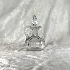 Vintage Heisey Clear Glass Cruet with Pointed Glass Stopper - GOOD CONDITION!