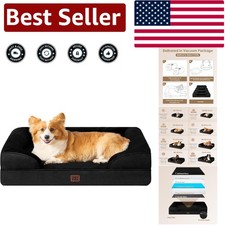 Memory Foam Dog Bed for Large Breeds - Waterproof, Non-Slip with Washable Cover