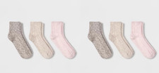 Universal Thread Women  s Ankle Socks 6 Pair Pack Cotton Blend Pink Tan Gray 4-10