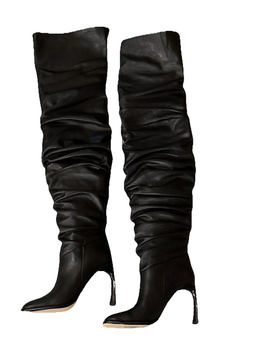 Michael Kors Collection Kelsea Black Leather Slouch Women Over