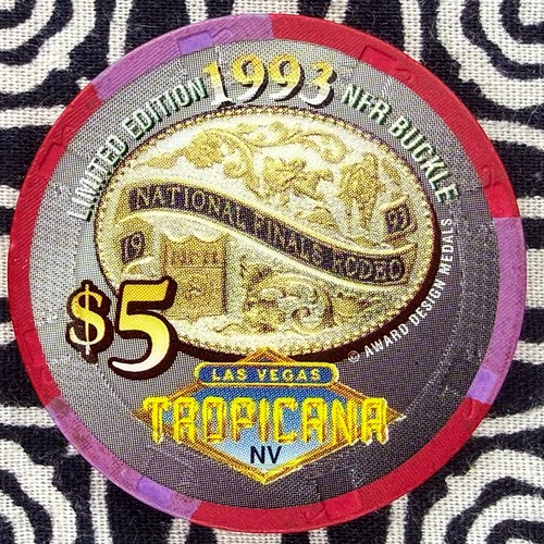 Tropicana $5 '93 '96 LE National Finals Rodeo Las Vegas, Nevada Casino Chip C614