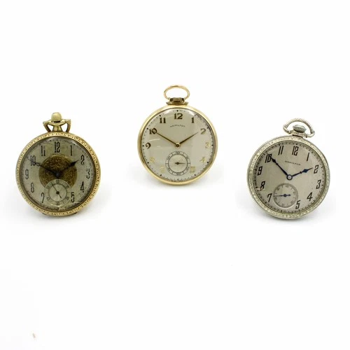Antique Hamilton 17j 12s Open Face Adjusted Pocket Watch Lot of 3 #WB4027-3