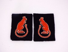 Pair WWII period 7th Armoured Division machine embroidered cloth patches