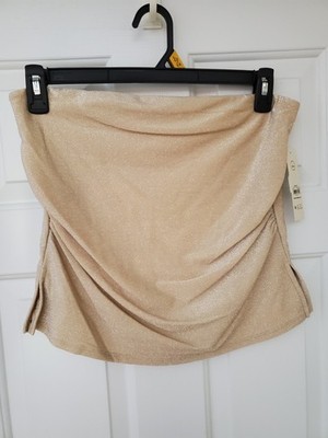 No Boundaries Tube Top L 12/14 Glittery Gold New