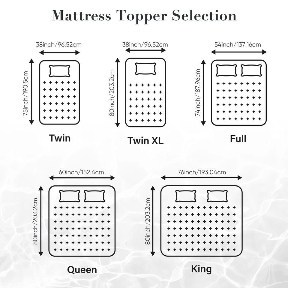 Colchón Topper 2" 3" Twin King Completo Queen Cómodo Espuma con Memoria Cama Topper Foto 4 de 4