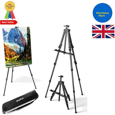 Klappbare Aluminium Kunst Staffelei - verstellbare Höhe 17-66'' für Malerei & Display