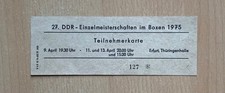 Bilet 9.-13.4.1975 NRD Mistrzostwa Boksowe w Erfurcie, Gotha, Eisenach, Gera, Weimarze
