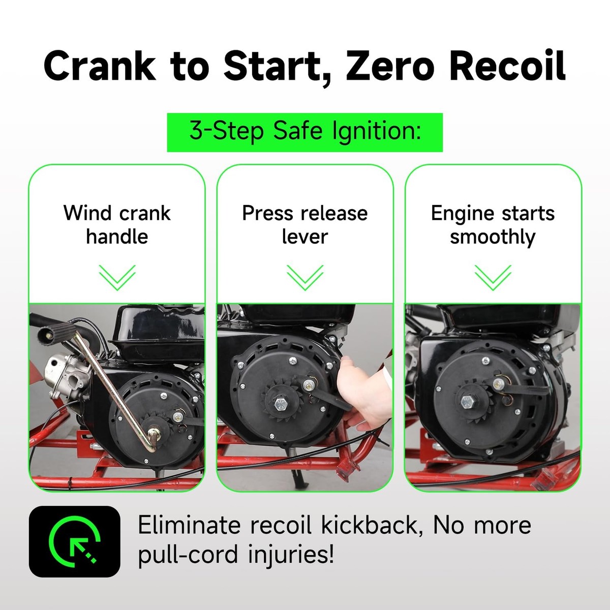 Easy Hand Crank Start Wind up Recoil Starter Assembly for Predator