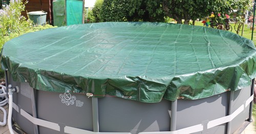 Winter Abdeckung Abdeckplane Sommer runde Pools Poolabdeckung 180g/m² 4,5-4,6 m - Bild 3 von 6