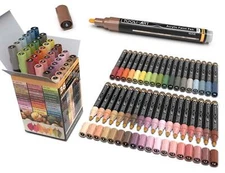36 Acrylic Paint Pens Skin and Earth Tones  (3mm MEDIUM)