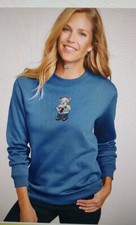 Brand New Blair Sweatshirt Blue Embroidered Christmas Bear 2XL