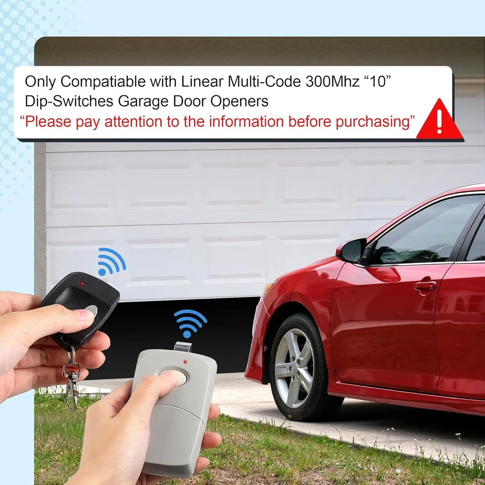 2x Para 3089 Multi-código Multicodigo 308911 Lineal MCS308911 300mhz 1 Botón Control Remoto Foto 4 de 4