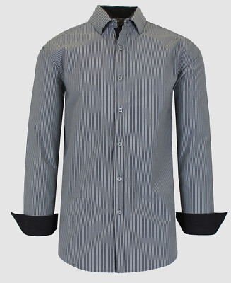 galaxy by harvic dress shirts Galaxy by Harvic Men's Long Sleeve Casual Dress Shirt (Sizes, S-2xl), Blue