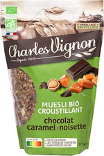 - Muesli Bio Croustillant Chocolat Caramel Noisette - Sans Huile De Palme, Riche
