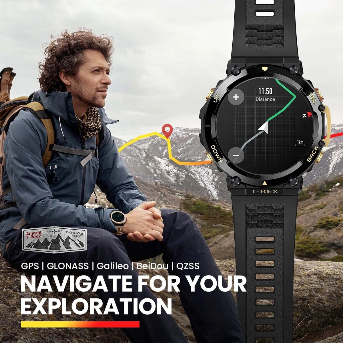 Amazfit T-Rex 2 Smartwatch Built-In GPS Waterproof 24 Days Battery