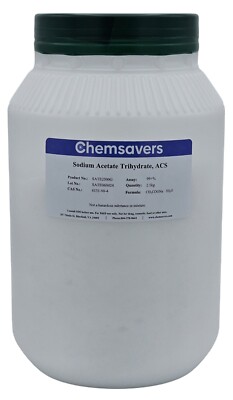Sodium Acetate Trihydrate, ACS, 99+%, 2.5kg