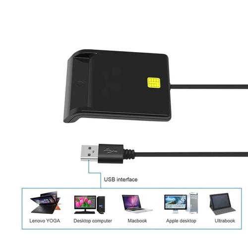 Bank Card IC/ID EMV USB Smart Card Reader for Windows 7 8 10 Linux OS - Afbeelding 11 van 12