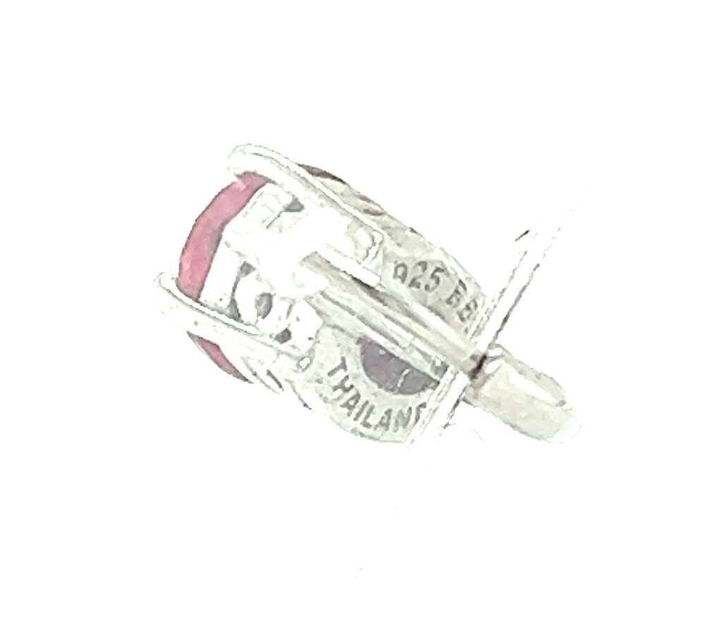 Rhodium-Plated Sterling Silver Imitation Ruby Lev… - image 6