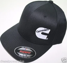 Cummins hat ball cap fitted flex fit  flexfit stretch cummings ram black s/m