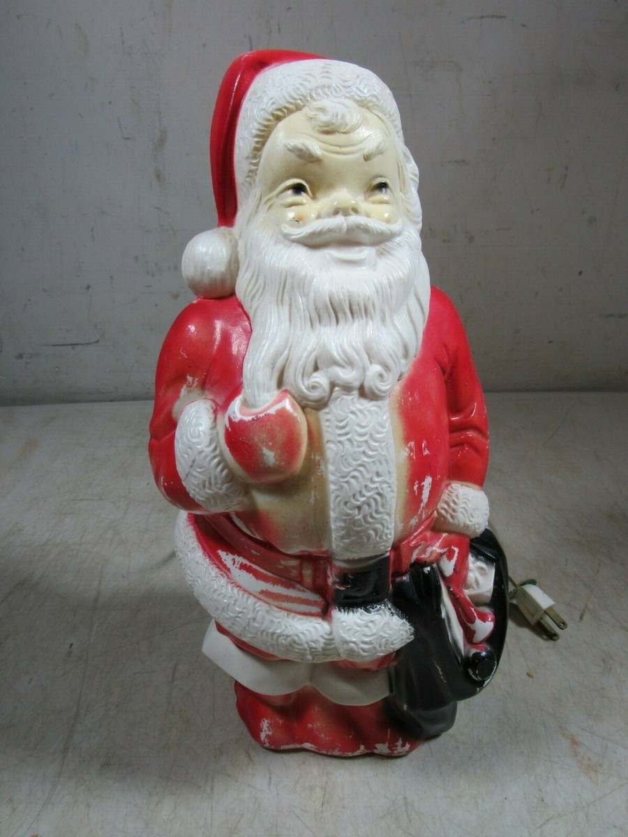 Vintage 1968 Empire Plastic Blow Mold Santa Claus Lighted