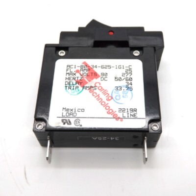 Carling Technologies AC1-B0-34-625-1G1-C 25A 277VAC 80VDC 1-Pole Circuit Breaker