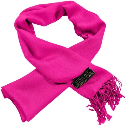 CJ Apparel Hot Pink Men's Solid Colour Design Nepalese Scarf Seconds Scarves NEW