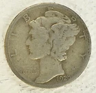 MERCURY DIME 10C D CIRCULATED, 1920